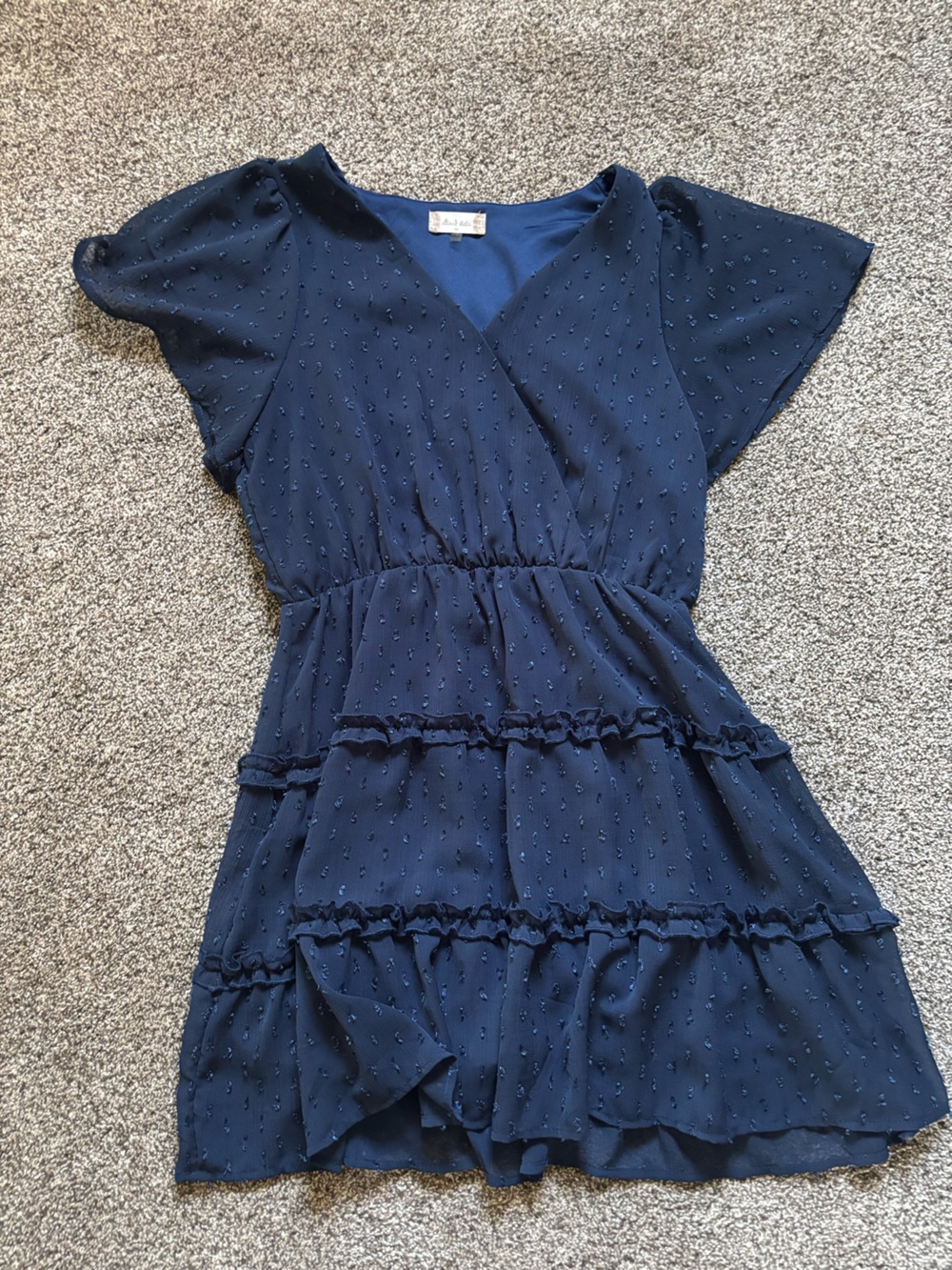 Altar'd State Navy Textured Tiered Dress